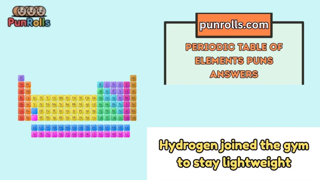 Periodic Table of Elements Puns Answers